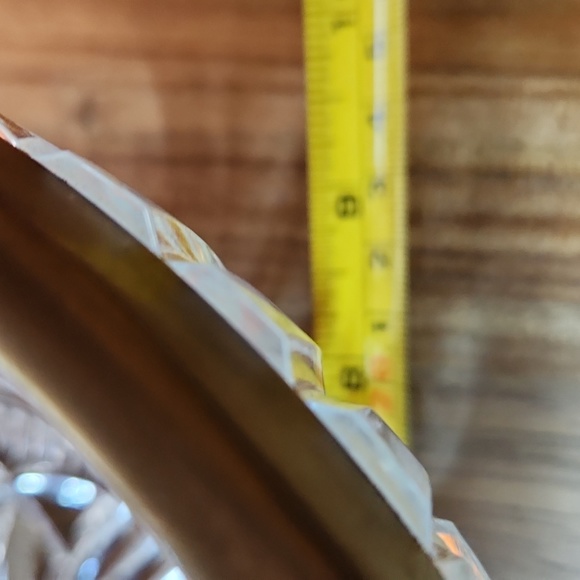 9"  Thumbprint Starburst  Heavy Clear Crystal Bowl with Silver Plated Rim - Picture 4 of 6